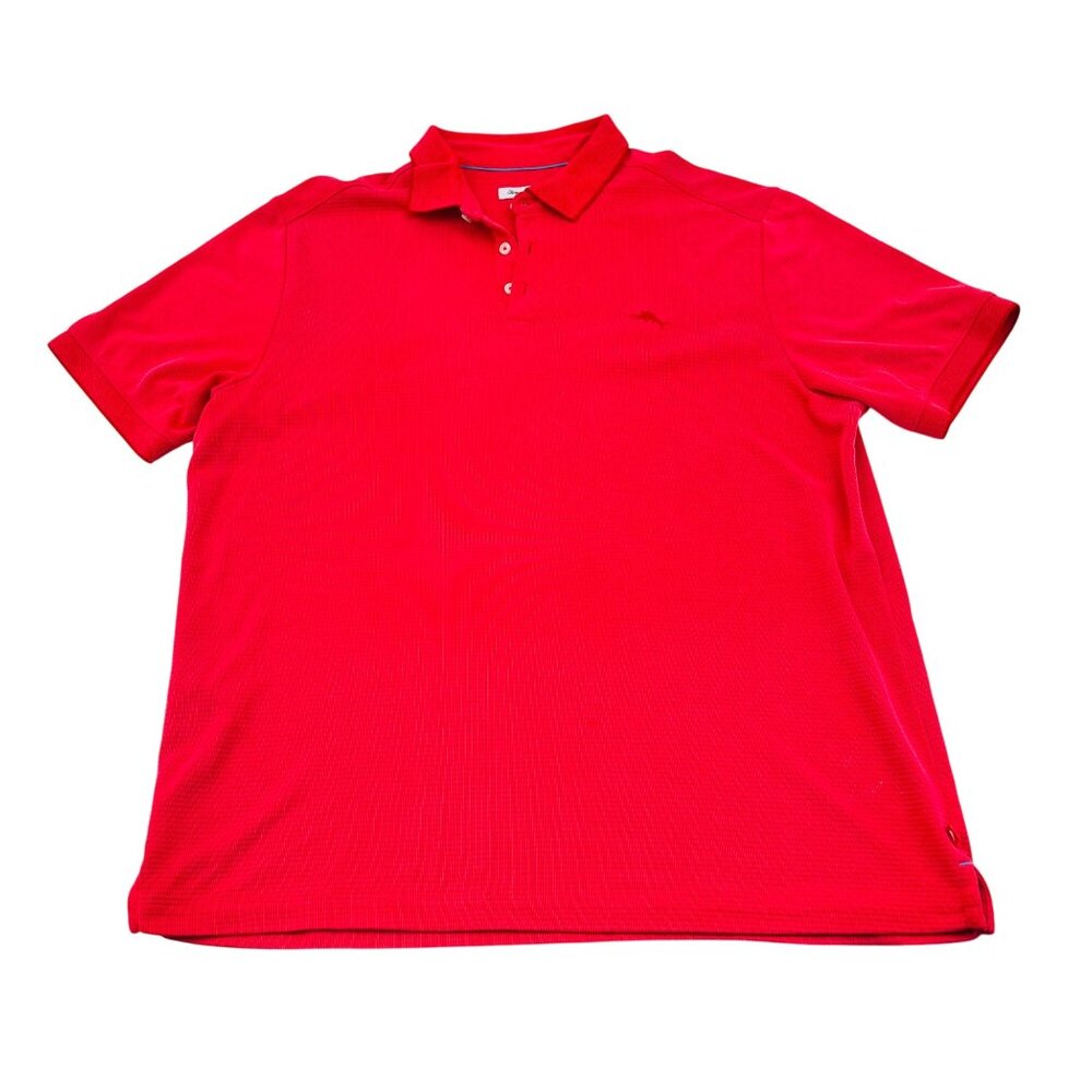 Tommy Bahama Island Zone Men's size XL Polo Shirt‎ Red Short Sleeves Modal